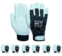 RuviGrab - Guanto da Lavoro in Pelle Bovina Con Dorso Ventilato e Chiusura Velcro | Guanti per Giardinaggio e Lavoro | Unisex