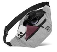 RUVO® Marsupio da uomo e da donna, elegante marsupio per il massimo spazio | 4 scomparti ciascuno con chiusura lampo | adatto per tutte le attività, grigio., taglia unica