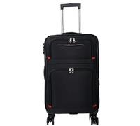 RUVOO Bagaglio Valigia Trolley Bagagli morbidi con ruote girevoli, valigia morbida espandibile per bagaglio a mano Valigie Trolley (Color : Siyah, Size : 20in)