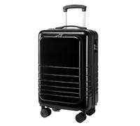 Ruvoo Bagaglio Valigia Trolley Bagaglio A Mano Approvato Dalla Compagnia Aerea, Valigia Leggera Da Viaggio Con Guscio Rigido Valigie Trolley (Color : Black, Size : 20in)