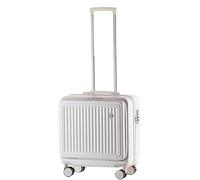 RUVOO Bagaglio Valigia Trolley Bagaglio A Mano Piccolo, Copertina Anteriore, Valigia Completamente Aperta, Valigia Da Stiva Valigie Trolley (Color : White, Size : 18inch)