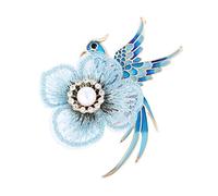 RUVOO Spilla Gioiello Spilla A Forma di Fiore in Stoffa per Uccelli Smaltata, Spilla da Donna, Giacca Cardigan, Cappotto, Accessori Squisiti Spille Pin (Blue : Blu, Size : 6.1 * 6.5cm)