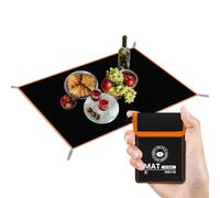 RUVVDR Telo Picnic Impermeabile Coperta Picnic Leggero Telo Mare con 4 Picchetti A Terra，Stuoia Spiaggia per Campeggio, Parco, Giardino, Montagna, Viaggi,Lavatrice,Pieghevole (Nero, 70 X 110 CM)