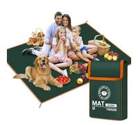 RUVVDR Telo Picnic Impermeabile Coperta Picnic Leggero Telo Mare con 4 Picchetti A Terra，Stuoia Spiaggia per Campeggio, Parco, Giardino, Montagna, Viaggi,Lavatrice,Pieghevole (Verde, 150 X 200 CM)