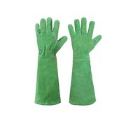 RUWLFE 2 paia di guanti da giardinaggio in pelle donna per Donne e Uomini | Guanti da giardino resistenti e lunghi, lunghezza al gomito, potatura di rose da donna(L)
