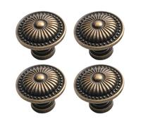 RUWLFE 4 pezzi maniglie for cassetti in ottone pomelli in bronzo foro singolo vintage pasta rotonda porta decorazione casa fornitura armadio pratico Per Mobili