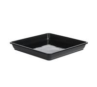 RUWLFE 6 piattini Quadrati in plastica for Interni ed Esterni, vassoi antigoccia, sottovasi for Piante per Giardini Interni Ed Esterni(Black,25.6x25.6cm)