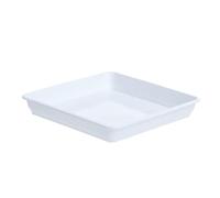 RUWLFE 6 piattini Quadrati in plastica for Interni ed Esterni, vassoi antigoccia, sottovasi for Piante per Giardini Interni Ed Esterni(White,22.2x22.2cm)