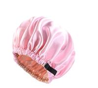 RUWLFE Berretto for capelli in raso for dormire invisibile piatto imitazione seta rotonda cura dei copricapo da donna cerimonia pulsante di regolazione cappello notte Per Dormire(Pink)