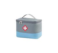 RUWLFE Borsa for la conservazione dei medicinali di grande capacità, borsa portatile multiuso for il salvataggio, organizer for, kit emergenza medica per Casa, Esterno(Grey-Blue)