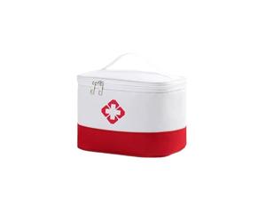 RUWLFE Borsa for la conservazione dei medicinali di grande capacità, borsa portatile multiuso for il salvataggio, organizer for, kit emergenza medica per Casa, Esterno(White-Red)