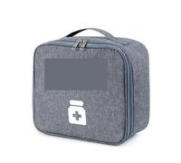 RUWLFE Borsa for medicinali portatile da viaggio, con cerniera, piccola borsa medica, scatola di pronto soccorso per Casa, Esterno(Grey)
