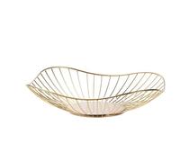 RUWLFE Cesto di frutta in metallo Bacinella for semplice Multi-Size Ferro Snack Pane Ciotole for verdure da cucina Uova Porta dessert Organizzatore per Tavolo da Cucina(Gold B)