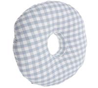 RUWLFE Cuscino auricolare con foro for l'orecchio, a forma di ciambella, imbottitura in cotone, griglia blu for adulti Per Sonno