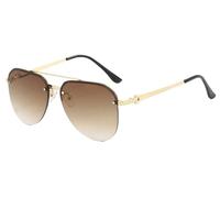 RUWLFE Occhiali da sole donna con montatura in metallo e doppio raggio classico per Uomo e Donna(Color3)