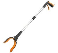 RUWLFE Pinza Raccogli Oggetti Raccoglitrice di rifiuti da 2 Pezzi con Morsetto Rotante a 360 Gradi, Leggera e Resistente, for Anziani, Strumento di Raccolta dei rifiuti da 32 Pollici(Orange)