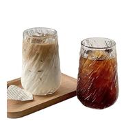 RUWLFE Tazza di vetro a strisce for tazza caffè da 4 pezzi 400 ml per Birra, Feste, Eventi