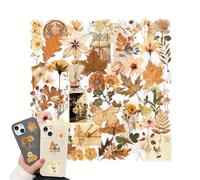 Ruwshuuk Adesivi per bottiglie d'acqua a forma di pianta e foglia di fiori secchi, decalcomanie per conto della mano, per studenti, insegnanti, bambini, artisti, progettisti, giornalisti