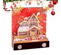Ruwshuuk Blocco note natalizio, Blocco note artistico,Scultura di blocco note Christmas Snowhouse | Centrotavola da tavola decorativo natalizio con blocco note artistico da collezione per il