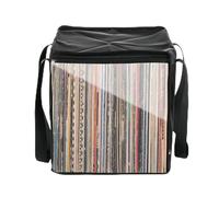 Ruwshuuk Contenitore per dischi in vinile con coperchio, può contenere fino a 100 dischi singoli, organizer per album, CD, libri, riviste, file, protegge la tua preziosa collezione, Nero