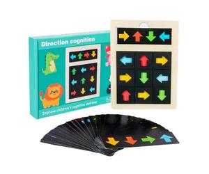 Ruwshuuk di legno - Gioco di colori e direzione in legno per bambini, gioco da tavolo cognitivo con forme per lo sviluppo dei bambini