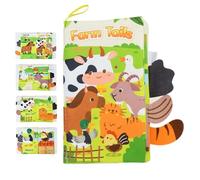 Ruwshuuk Libri da toccare e sentire per bambini, libri stropicciati per bambini, libro in tessuto stropicciato con code colorate per bambini, libri interattivi per bambini piccoli, giocattoli di