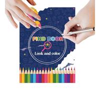 Ruwshuuk Look e colore Trova libro, look e libro di colori,Relax pagine da colorare per adolescenti Attività - Look compatto spesso e trovare attività per bambini giocattoli a colori per la spiaggia