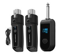 Ruwshuuk Ricevitore microfono, adattatore per basso, ricevitore portatile per Vlogging canto, chitarra audio mixer