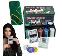 Ruwshuuk Set da poker | duecento pezzi | Attrezzatura da gioco multifunzione antiscivolo antiscivolo per craps notturni feste accessori da viaggio casa