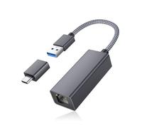RUXELY Adattatore USB a Ethernet,USB 3.0 a RJ45 Gigabit Ethernet LAN con OTG,Adattatore di Rete Ethernet a USB C 1000Mbps per MacBook,Mi Box,Surface,PC,Laptop con macOS,Win 11/10, Linux