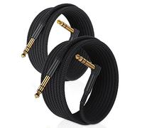 RUXELY Cavo Audio Jack Angolo Retto 6.3 mm 4,5M 2-Pezzi,Cavi Filo Doppio 6.35mm Maschio,Cable Guitar TRS Bilanciato 90 Gradi Angolare 1/4 Pollici per Strumenti,Chitarra Elettrica,Basso,Tastiera,Amp