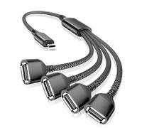 RUXELY Cavo Y Splitter USB C 1M,Adattatore Prolunga 1 Tipo C Maschio a 4 Type A Femmina,Sdoppiatore OTG Hub Multipresa Porta Thunderbolt 3 per MacBook Pro,iPad 10,Air 5,Samsung Galaxy S23 S22 S21 S20