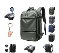 RUXHSAK Airback Zaino con chiusura sottovuoto, zaino Vacpack con pompa, zaino sottovuoto per laptop da 43,3 cm, da viaggio, espandibile da 60 l (verde militare, senza pompa)