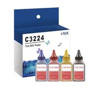 RUXIANGFLY C3224dw Ricarica Toner in Polvere Compatibile per Lexmark C3210K0 C3210C0 C3210M0 C3210Y0 Funziona con Stampanti C3224dw C3326dw C3426dw MC3224i MC3326i MC3426i,BK/C/M/Y-4 Pack