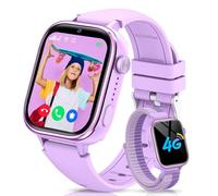 RUXINGX 4G Smartwatch Bambini, IP68 Impermeabile Smartwatch con GPS, SOS, Telefono, HD Videochiamata, Chat Vocale, modalità Lezione, Sveglia, Sonno, Orologio Bambini per Ragazze e Ragazzi, Viola