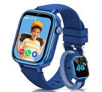 RUXINGX 4G Smartwatch Bambini, IP68 Impermeabile Smartwatch con GPS, SOS, Telefono, HD Videochiamata, Chat Vocale, modalità Lezione, Sveglia, Sonno, Orologio Bambini per Ragazze e Ragazzi, Blu