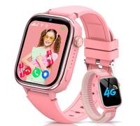 RUXINGX 4G Smartwatch Bambini, IP68 Impermeabile Smartwatch con GPS, SOS, Telefono, HD Videochiamata, Chat Vocale, modalità Lezione, Sveglia, Sonno, Orologio Bambini per Ragazze e Ragazzi, Rosa