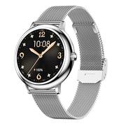 RUXINGX Orologio Smartwatch Donna, Rotondo Piccolo con Funzione Telefonica, Display AMOLED da 1,19", Ciclo Mestruale Frequenza Cardiaca SpO2 Sonno Calorie Passi iOS Android Regalo, Argento