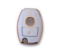 RUXYAXFOL TPU copertura chiave auto per Mercedes Benz W/V/S/R/E/C/B/A Classe AMG CLA CLS GLC GLE GLK W168 A180 C118 custodia chiave auto, 2 pezzi, platino