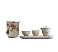 Ruyao - Set da tè da viaggio, portatile, in ceramica, per esterni, camelia Albert Venn Dicey