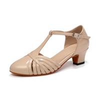 RUYBOZRY Donna Scarpe da Ballo Latino con Punta Chiusa Scarpe da Ballo da Sposa Glitterate,YCL259-4.5,Beige,EU 34