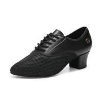 RUYBOZRY Scarpe Allenamento Ballo Donna Punta Chiusa Latin Salsa Scarpe da Ballo da Sala con Lacci Nero EU 40
