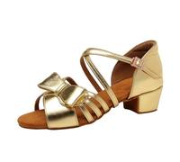 RUYBOZRY Scarpe da Ballo Latino Americano Bambina Salsa e Bachata Scarpe Ballo con da Sala Tacco 3.5cm,L1026-Oro-3.5,EU30