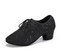 RUYBOZRY Scarpe da Ballo Latino con Lacci da Donna Pratica Scarpe da Allenamento per Balli da Tango da Ballo con Tacco Basso,LPWMMD-Black-ZBMD-3,EU41