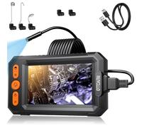 Ruycllo Endoscopio 1080P HD con Schermo IPS 4.3'' - Telecamera per Ispezione Tubi IP67 Impermeabile con 8 LED, Sonda con Telecamera 8mm e Cavo Semirigido 5M, per Videoispezione Auto Casa Tubazioni