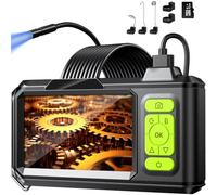 Ruycllo Endoscopio 1080P HD con Schermo IPS 4.3'' - Telecamera per Ispezione Tubi IP67 Impermeabile con 8 LED, Sonda con Telecamera 8mm, Cavo Semirigido 5M e 32GB Scheda TF, per Videoispezione Auto