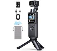 Ruycllo Vlog Camera, Action Cam 4K Stabilizzata con Gimbal - Touchscreen 64MP con Scheda 64GB, Stabilizzazione a 2 Assi, Tracciamento di Oggetti, Microfono Incluso, Fotocamera Digitale per Vlog