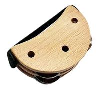 Ruyeiig Tamburello per piedi, in legno, Foot Tapping Tamburello, strumento musicale con elastico, shaker a percussione con campana in metallo per chitarra e tamburo