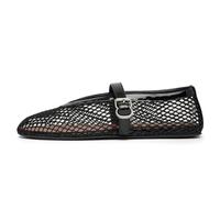 RUYI Ballerine a rete da donna, scarpe basse, slip on walking ballerina, scarpe estive comode, morbide e casual, eleganti scarpe da donna, R01 nero, 39 EU