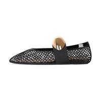 RUYI Ballerine a rete da donna, scarpe basse, slip on walking ballerina, scarpe estive comode, morbide e casual, eleganti scarpe da donna, R01 nero oro, 40 EU